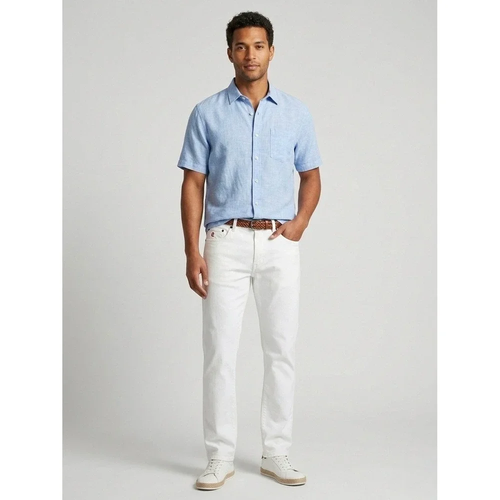 Tommy Bahama Boracay Mens 38x30 White Cotton Tencel Blend 5-Pocket Pants